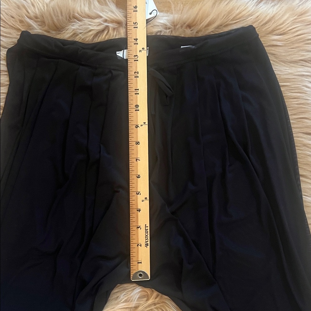 NWT Joah Brown Pleated Sheer Pant in Black  Mesh in Size M - Picture 4 of 11